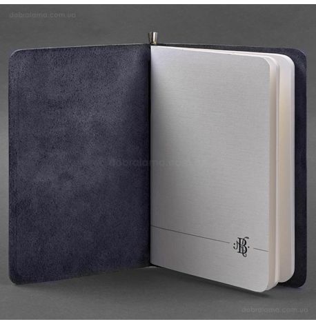 Шкіряний блокнот софт-бук 8.0 (темно-синій), шкіра Krast