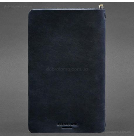 Кожаный блокнот cофт-бук 8.0 (темно-синий), кожа Crazy Horse