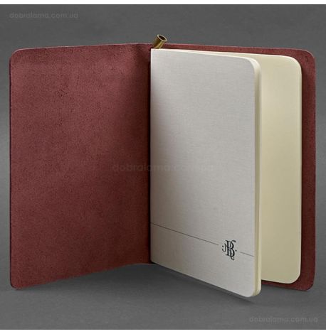 Шкіряний блокнот софт-бук 8.0 (бордовий), шкіра Krast