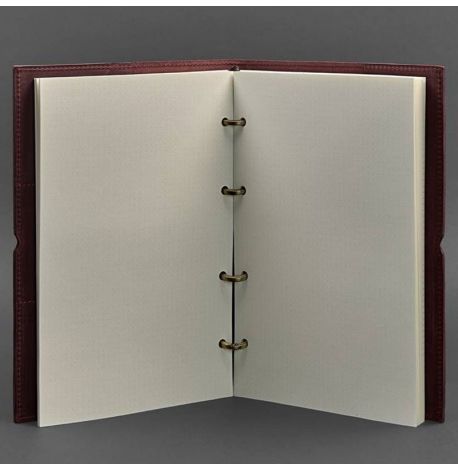 Шкіряний блокнот cофт-бук 9.0 A4 у м'якій обкладинці (бордовий) шкіра Crazy Horse