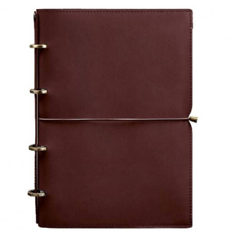 Кожаный блокнот cофт-бук 9.0 в мягкой обложке (бордовый) кожа Krast