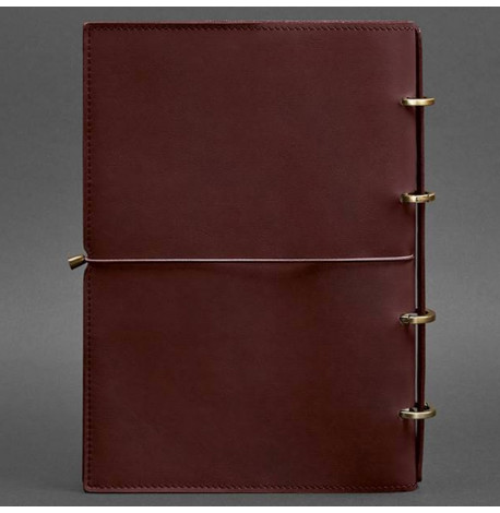 Кожаный блокнот cофт-бук 9.0 в мягкой обложке (бордовый) кожа Krast