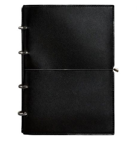 Кожаный блокнот cофт-бук 9.0 A4 в мягкой обложке (черный глянец)