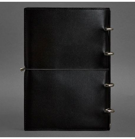 Кожаный блокнот cофт-бук 9.0 A4 в мягкой обложке (черный глянец)