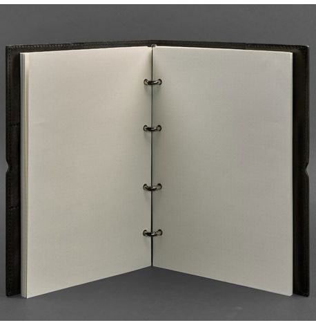 Кожаный блокнот cофт-бук 9.0 A4 в мягкой обложке (черный глянец)