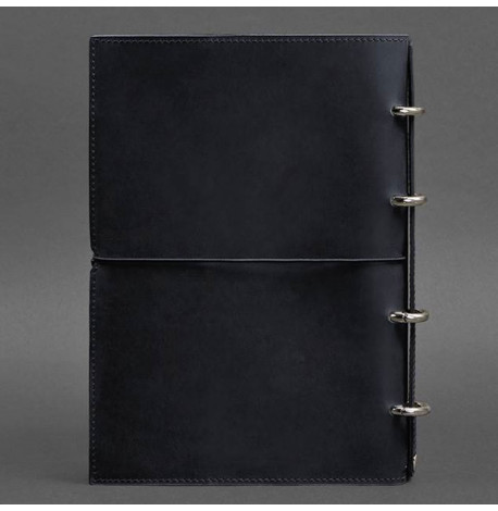 Кожаный блокнот cофт-бук 9.0 в мягкой обложке (темно-синий) кожа Crazy Horse