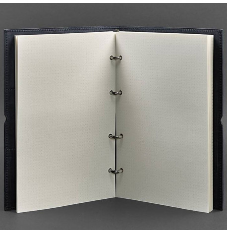 Кожаный блокнот cофт-бук 9.0 в мягкой обложке (темно-синий) кожа Crazy Horse