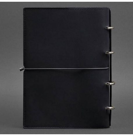 Шкіряний блокнот cофт-бук 9.0 в м'якій обкладинці (темно-синій) шкіра Krast