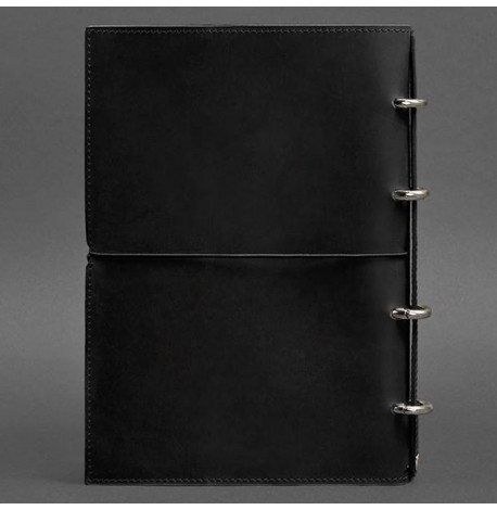 Кожаный блокнот cофт-бук 9.0 A4 в мягкой обложке (черный) кожа Crazy Horse