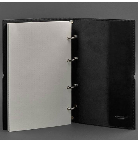 Кожаный блокнот cофт-бук 9.0 A4 в мягкой обложке (черный) кожа Crazy Horse