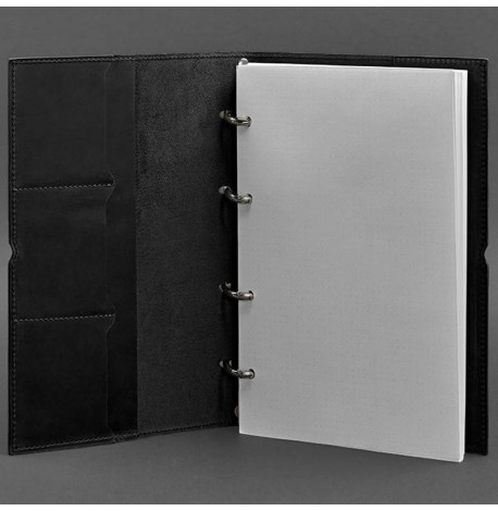 Кожаный блокнот cофт-бук 9.0 A4 в мягкой обложке (черный) кожа Crazy Horse