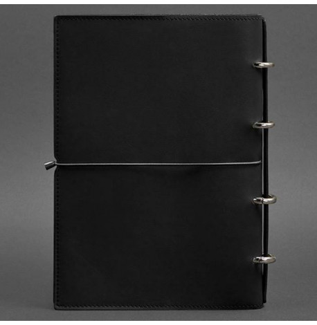 Шкіряний блокнот cофт-бук 9.0 A4 в м'якій обкладинці (чорний) шкіра Krast