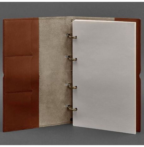 Шкіряний блокнот cофт-бук 9.0 A4 в м'якій обкладинці (світло-коричневий) шкіра Krast