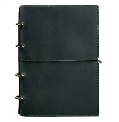 Шкіряний блокнот cофт-бук 9.0 A4 у м'якій обкладинці (зелений) шкіра Crazy Horse