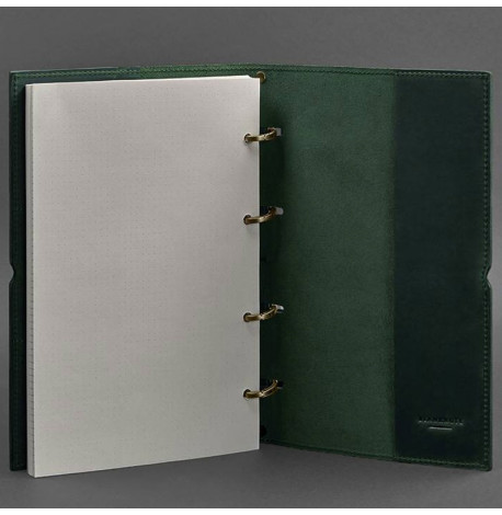 Шкіряний блокнот cофт-бук 9.0 A4 у м'якій обкладинці (зелений) шкіра Crazy Horse