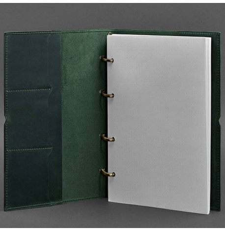 Шкіряний блокнот cофт-бук 9.0 A4 у м'якій обкладинці (зелений) шкіра Crazy Horse
