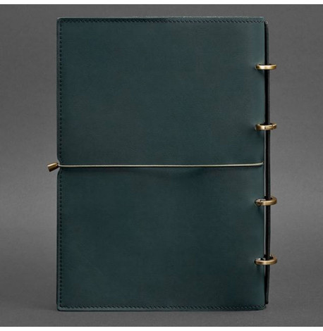 Кожаный блокнот cофт-бук 9.0 в мягкой обложке (зеленый) кожа Krast