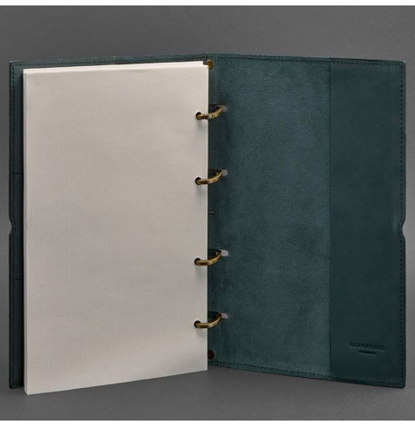 Кожаный блокнот cофт-бук 9.0 в мягкой обложке (зеленый) кожа Krast