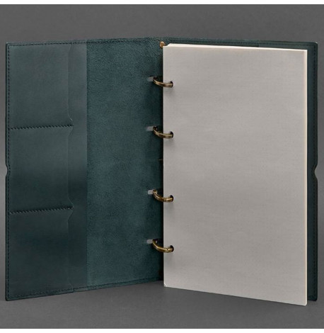 Кожаный блокнот cофт-бук 9.0 в мягкой обложке (зеленый) кожа Krast