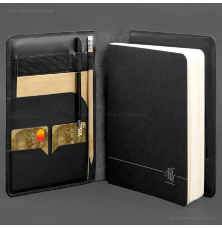 Кожаный блокнот софт-бук А5 9.4 (черный)