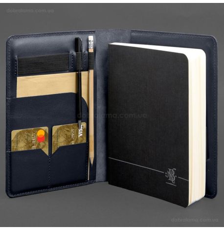 Шкіряний блокнот софт-бук А5 9.4 (темно-синій)