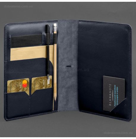 Шкіряний блокнот софт-бук А5 9.4 (темно-синій)