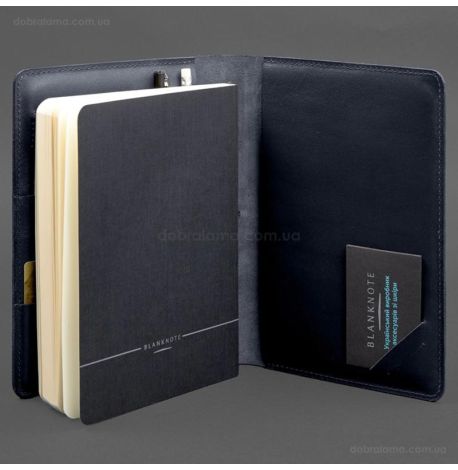 Шкіряний блокнот софт-бук А5 9.4 (темно-синій)