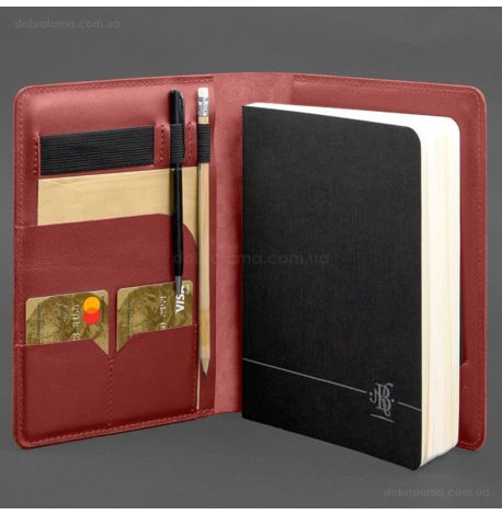 Кожаный блокнот софт-бук А5 9.4 (красный)