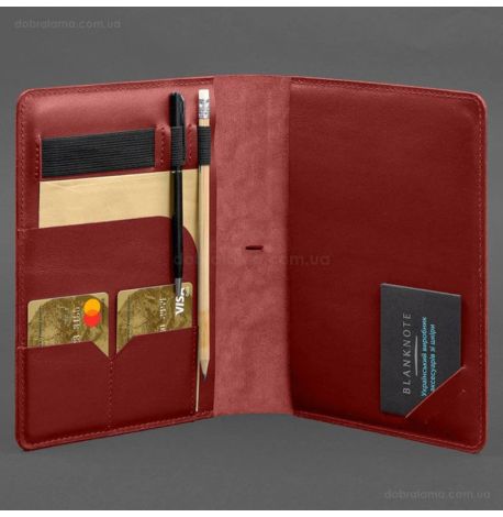 Кожаный блокнот софт-бук А5 9.4 (красный)