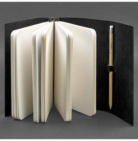 Кожаный блокнот софт-бук 1.0 (черный)