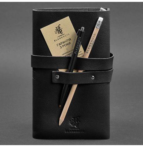 Кожаный блокнот софт-бук 1.0 (черный)