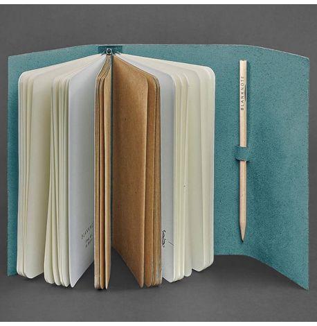 Шкіряний блокнот софт-бук 1.0 (зелений) шкіра Krast