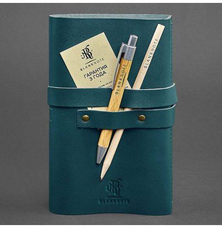 Шкіряний блокнот софт-бук 1.0 (зелений) шкіра Krast