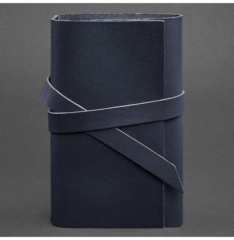 Шкіряний блокнот софт-бук 1.0 (темно-синій) шкіра Krast