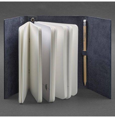 Кожаный блокнот софт-бук 1.0 (темно-синий)