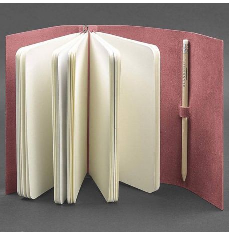 Кожаный блокнот софт-бук 1.0 (розовый) кожа Krast