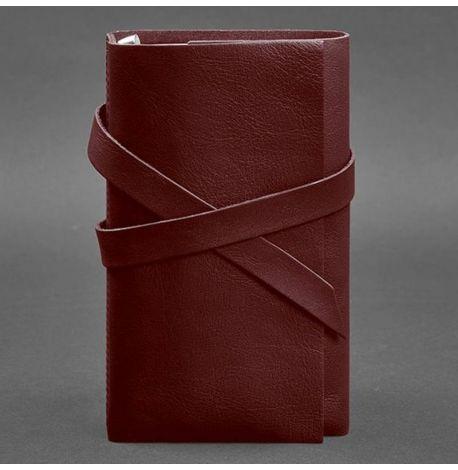 Шкіряний блокнот софт-бук 1.0 (бордовий) шкіра Krast