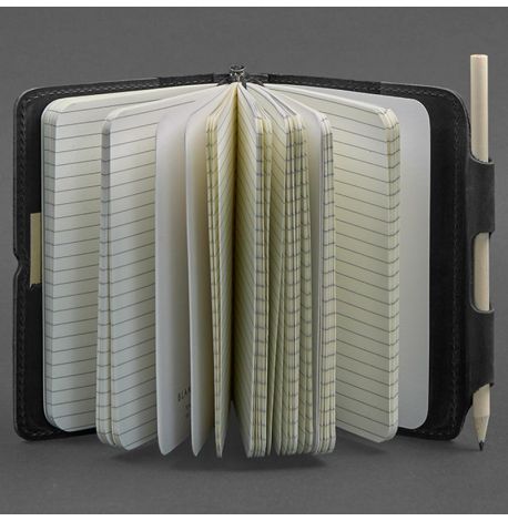 Кожаный блокнот софт-бук 3.0 (черный) кожа Crazy Horse