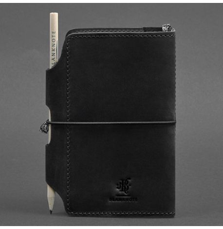 Кожаный блокнот софт-бук 3.0 (черный) кожа Crazy Horse