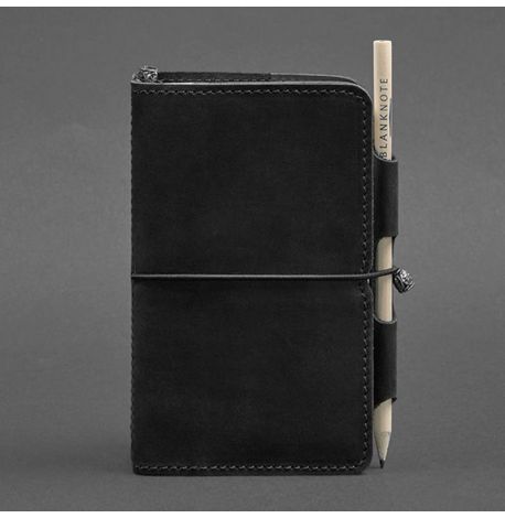 Кожаный блокнот софт-бук 3.0 (черный) кожа Crazy Horse