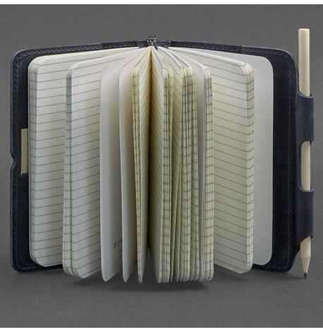 Кожаный блокнот софт-бук 3.0 (темно-синий) кожа Crazy Horse