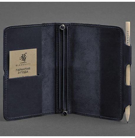 Кожаный блокнот софт-бук 3.0 (темно-синий) кожа Crazy Horse