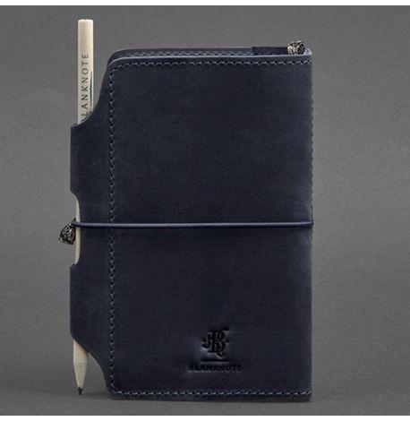 Кожаный блокнот софт-бук 3.0 (темно-синий) кожа Crazy Horse