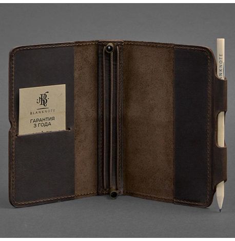 Кожаный блокнот софт-бук 3.0 (темно-коричневый) кожа Crazy Horse