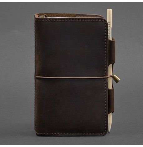 Кожаный блокнот софт-бук 3.0 (темно-коричневый) кожа Crazy Horse