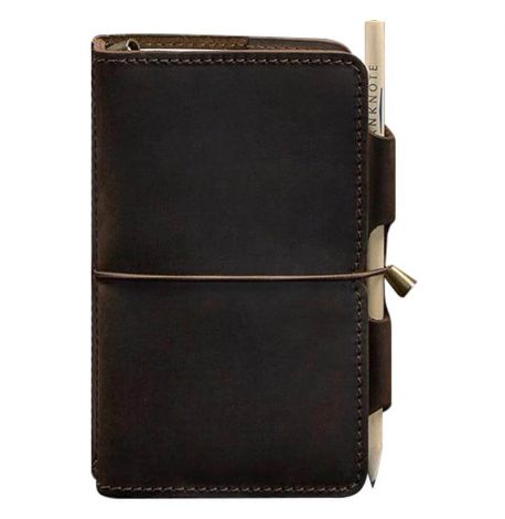 Кожаный блокнот софт-бук 3.0 (темно-коричневый) кожа Crazy Horse