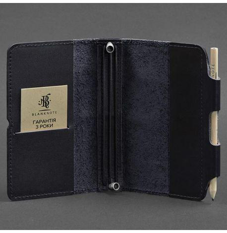 Шкіряний блокнот софт-бук 3.0 (темно-синій) шкіра Krast