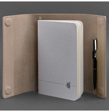 Кожаный блокнот cофт-бук 7.0 (светло-бежевый)