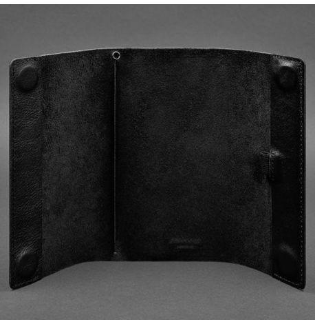 Кожаный блокнот cофт-бук 7.0 (угольно-черный) кожа Krast