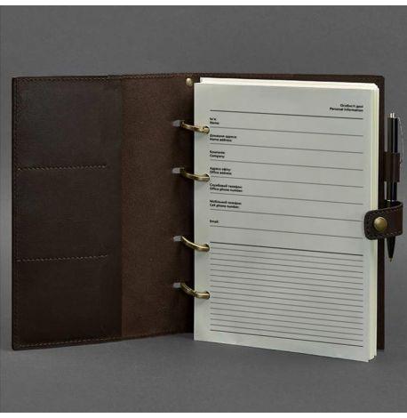 Шкіряний блокнот cофт-бук 9.1 (темно-коричневий) шкіра Krast